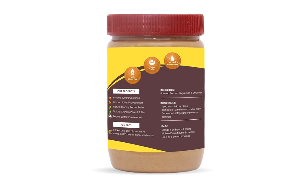 Gourmet Delicacy Creamy Peanut Butter, Sweetened   Plastic Jar  500 grams
